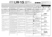 Yamaha LW-15 Owner's Manual