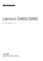 Lenovo G465 Lenovo G465/G565 Handbok V1.0