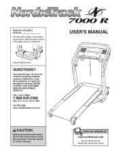 NordicTrack 7000r Treadmill English Manual