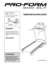 ProForm 600 Zlt Treadmill Dutch Manual