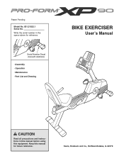 ProForm Xp 90 Bike Exerciser English Manual