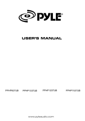 Pyle PPHP1037UB PPHP837UB Manual 1