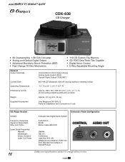 Sony CDX-838 Product Guide / Specifications