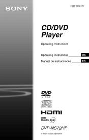 Sony DVP-NS72HP Operating Instructions / Manual de instrucciones