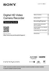 Sony HDR-CX290 Operating Guide