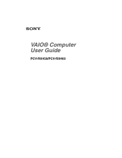 Sony PCV-RX460 VAIO User Guide