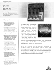 Behringer X1622USB Product Information Document