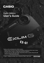 Casio EX-G1RD Owners Manual