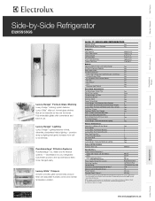 Electrolux EI26SS55GW Product Specifications Sheet (English)