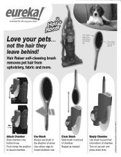 Eureka Pet Pal Bagless 3271AVZ Hair Raiser Instruction Sheet