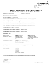 Garmin nuvi 65LM Declaration of Conformity