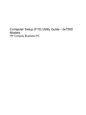 HP Dx7500 Computer Setup (F10) Utility Guide