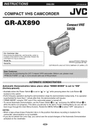 JVC GRAX890 Instructions