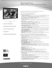 NEC PX-50XR5A 42XR4/50XR5/61XR4 spec sheet