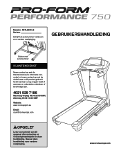ProForm Performance 750 Treadmill Dutch Manual