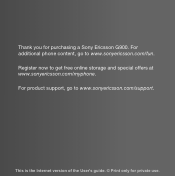 Sony Ericsson G900 User Guide