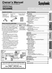 Symphonic SD200E Owner's Manual