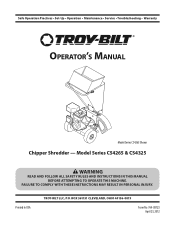 Troy-Bilt CS 4325 Operation Manual