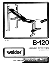 Weider B120 Bench Assembly Instructions