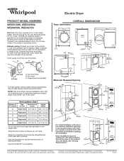 Whirlpool WED9270XW Dimension Guide