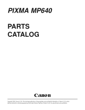 Canon MP640 Parts Catalog