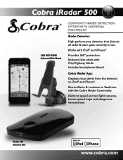 Cobra iRad 500 iRadar 500 Features & Specs