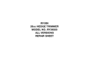 Ryobi RY39500 Repair Sheet