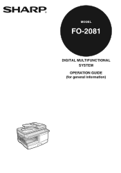 Sharp FO-2081 FO-2081 Operation Guide (for general information)