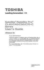 Toshiba C75D-C7220X Satellite/Satellite Pro CL40/C40/C50/C70-C Series Windows 8.1 Users Guide