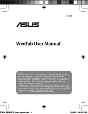 Asus ASUS VivoTab RT User Manual