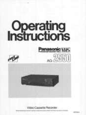 Panasonic AG2550 AG2550 User Guide