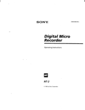 Sony NT-2 Operation Guide