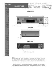 Sony SLV-N80 Dimensions Diagram