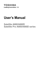 Toshiba Satellite A660 PSAW0C-01T006 Users Manual Canada; English