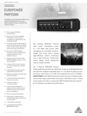 Behringer PMP550M Product Information Document