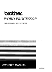Brother International WP5600MDS Users Manual - English