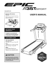 Epic Fitness A35t Sport Treadmill English Manual