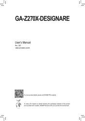 Gigabyte GA-Z270X-DESIGNARE Users Manual