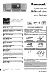 Panasonic NS55 Cd Stereo System - English/spanish