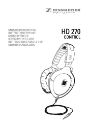 Sennheiser HD 270 Instructions for Use