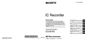 Sony ICD SX700 Operating Instructions