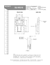 Sony KLV-21SR2 Dimensions Diagram (SU-W210 Wall-Mount Bracket)
