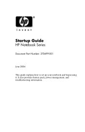 HP nx9020 Startup Guide