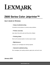 Lexmark Z601 User's Guide for Windows