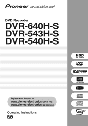 Pioneer DVR-640H-S Owner's Manual