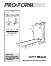 ProForm 595le Treadmill English Manual