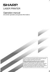 Sharp AR-P450 AR-P350 | AR-P450 Operation Manual