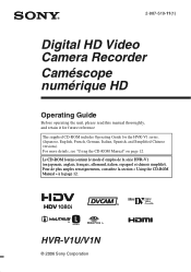 Sony HVR V1U Operation Guide