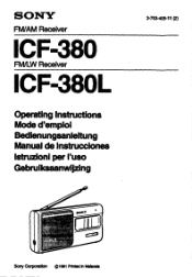 Sony ICF-380 Users Guide
