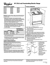Whirlpool WFE905C0ES Dimension Guide